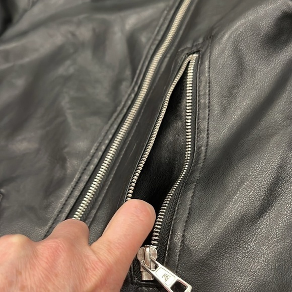 Zara Black Faux Leather‎ Moto Jacket Lapel Collar Zip Front Juniors 13/14 = SP - Picture 8 of 13